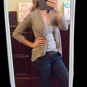 LAST CALL iZ  Cardigan 3/4 Sleeve Heather Brown